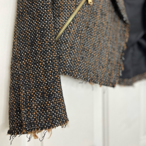NWT Club Monaco Tweed Sarina Jacket 00 Black / Orange / Gold - Picture 13 of 16